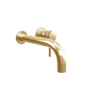 Scudo Core Wall-Mounted Basin Tap - Brushed Brass