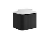 Scudo Linea Curve 600mm Wall-Hung Vanity Unit - Matt Black