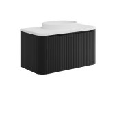 Scudo Linea Curve 900mm Wall-Hung Vanity Unit - Matt Black
