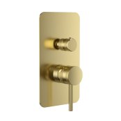Scudo Core Concealed Dual Outlet Mixer Valve - Brushed Brass