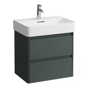 Laufen Base 2.0 600 x 400mm 2 Drawer Vanity Unit (for VAL Basin) - Traffic Grey