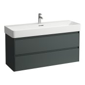 Laufen Base 2.0 1200 x 400mm 2 Drawer Vanity Unit (for VAL Basin) - Traffic Grey