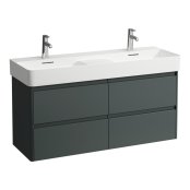 Laufen Base 2.0 1200 x 400mm 4 Drawer Double Vanity Unit (for VAL Basin) - Traffic Grey