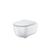 Scudo Riviera Round Wall-Hung Rimless Toilet & Seat - White