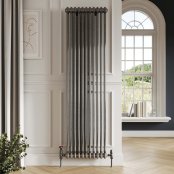 Scudo 1800 x 328mm 2 Column Vertical Designer Radiator - Raw Metal