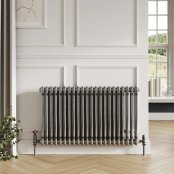 Scudo 600 x 636mm 2 Column Horizontal Designer Radiator - Raw Metal