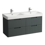 Laufen Juna 1200 x 450mm 4 Drawer Double Vanity Unit (for Pro S Basin) - Traffic Grey