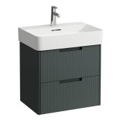 Laufen Juna 600 x 400mm 2 Drawer Vanity Unit (for VAL Basin) - Traffic Grey
