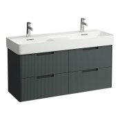 Laufen Juna 1200 x 400mm 4 Drawer Double Vanity Unit (for VAL Basin) - Traffic Grey
