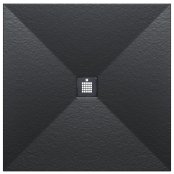 Just Trays Naturals 1000 x 1000mm Stone Square Shower Tray - Graphite Grey