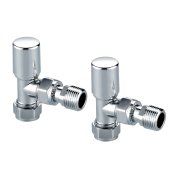 Scudo Angled Radiator Valves (Pair) - Chrome