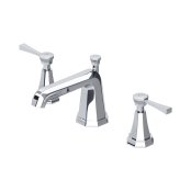 Perrin & Rowe Deco Three-Hole Basin Mixer with Lever Handles - Chrome