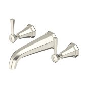 Perrin & Rowe Deco Three-Hole Wall-Mounted Basin Mixer with Lever Handles - Pewter
