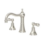 Perrin & Rowe Georgian Three-Hole Deck-Mounted Basin Mixer with Country Spout and Lever Handles - Pewter