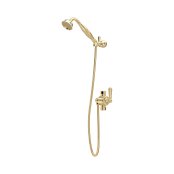 Perrin & Rowe Georgian Riser Diverter, Handshower, Hose and Parking Bracket - Polished Brass