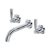 Perrin & Rowe Langbourn Wall-Mounted Three-Hole Basin Set - Chrome