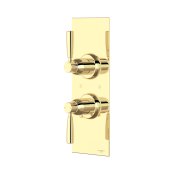 Perrin & Rowe Langbourn Concealed Thermostatic Shower Mixer With Shut-Off Valve - Polished Brass