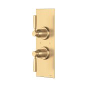 Perrin & Rowe Langbourn Concealed Thermostatic Shower Mixer With Shut-Off Valve - Satin Brass
