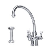 Perrin & Rowe Etruscan Sink Mixer with Filtration and Rinse - Chrome