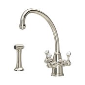 Perrin & Rowe Etruscan Sink Mixer with Filtration and Rinse - Nickel