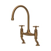 Perrin & Rowe Ionian Bridge Sink Mixer (Crosstop) - English Bronze