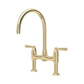 Perrin & Rowe Langbourn Bridge Sink Mixer - Polished Brass