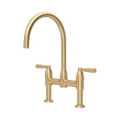 Perrin & Rowe Langbourn Bridge Sink Mixer - Satin Brass