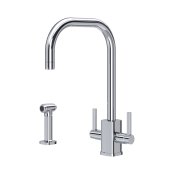 Perrin & Rowe Juliet Square Monobloc Sink Mixer with Rinse - Chrome