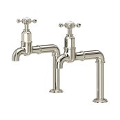 Perrin & Rowe Ionian Crosstop Bibcock Taps - Nickel