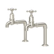 Perrin & Rowe Ionian Crosstop Bibcock Taps - Pewter