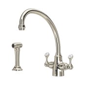 Perrin & Rowe Etruscan Monobloc Sink Mixer with Rinse - Nickel