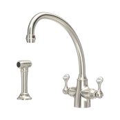 Perrin & Rowe Etruscan Monobloc Sink Mixer with Rinse - Pewter