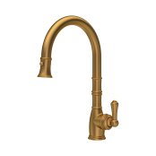Perrin & Rowe Provence Monobloc Sink Mixer with Pull-Down Rinse - Aged Brass