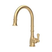 Perrin & Rowe Provence Monobloc Sink Mixer with Pull-Down Rinse - Satin Brass