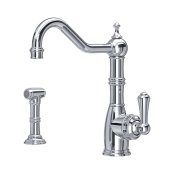 Perrin & Rowe Provence Monobloc Sink Mixer with Rinse (Single Lever) - Chrome