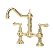 Perrin & Rowe Provence Bridge Sink Mixer - Polished Brass