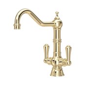 Perrin & Rowe Provence Monobloc Sink Mixer (Dual Lever) - Gold