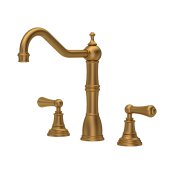 Perrin & Rowe Provence Widespread Sink Mixer - Aged Brass