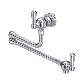 Perrin & Rowe Pot Filler with Lever Handles - Chrome