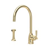Perrin & Rowe Langbourn Monobloc Sink Mixer with Rinse - Polished Brass