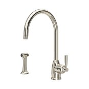 Perrin & Rowe Langbourn Monobloc Sink Mixer with Rinse - Nickel