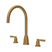 Perrin & Rowe Langbourn Widespread Sink Mixer - Aged Brass