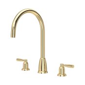 Perrin & Rowe Langbourn Widespread Sink Mixer - Polished Brass