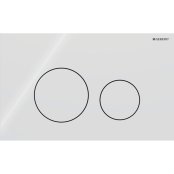 Geberit Sigma40 Round Dual Flush Plate - White Glass