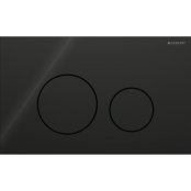 Geberit Sigma40 Round Dual Flush Plate - Black Glass