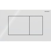 Geberit Sigma40 Square Dual Flush Plate - White Glass