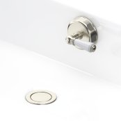 Perrin & Rowe Combined Pop-Up Waste and Overflow with 550mm Concealed Pipes - Pewter