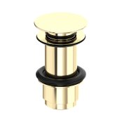 Perrin & Rowe Large Unslotted Push Basin Waste - Gold