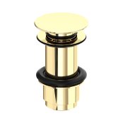 Perrin & Rowe Large Unslotted Push Basin Waste - Polished Brass