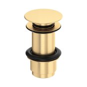 Perrin & Rowe Large Unslotted Push Basin Waste - Satin Brass